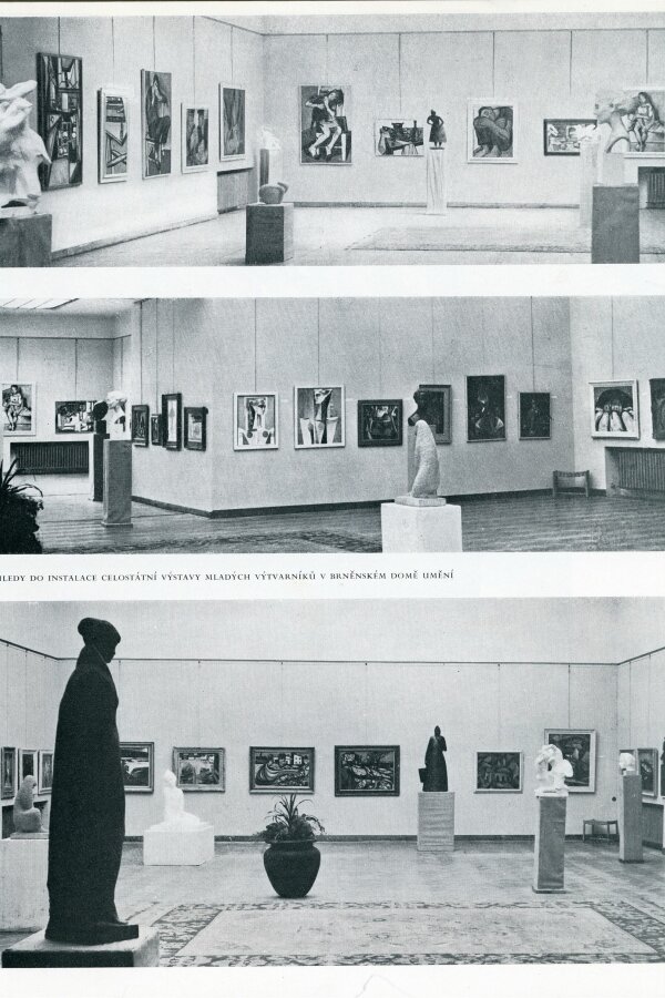 Eva Petrová, Poznámka o výstavě mladých v Brně, Výtvarné umění VIII, 1958, č. 7, s. 314–319 (314).